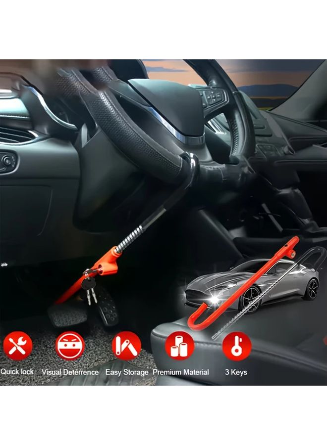 Heavy Duty Anti Theft Car Steering Wheel Lock With Alarm System 1 Set - Image 3